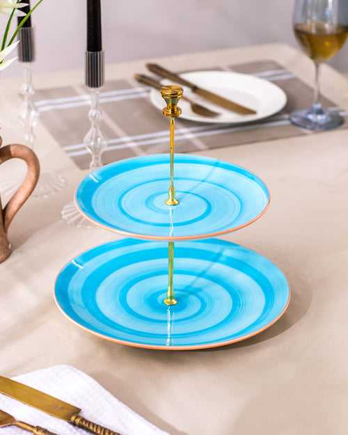 Aqua 2-Tier Cake Stand