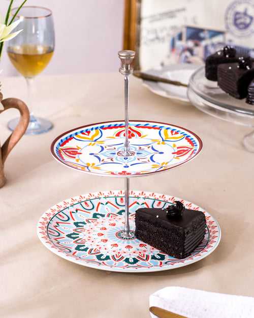 Strokes 2-Tier Cake Stand