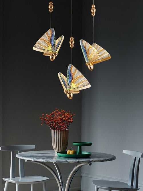 Butterfly Glass Pendant Light - Set of 3