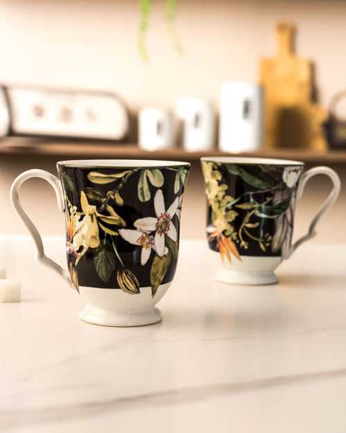 Borneo Black Milk Mug - Set of 2