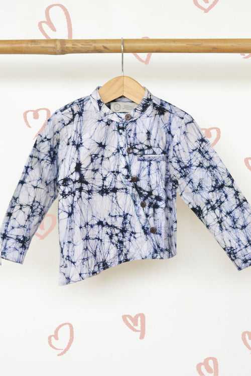 'Leave a Trail' - Chinese Collar Hand Dyed Shirt with a twist | Relove