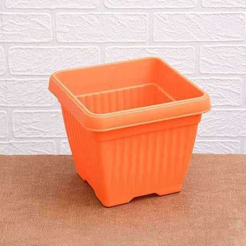 10" Orange Bello Square Pot