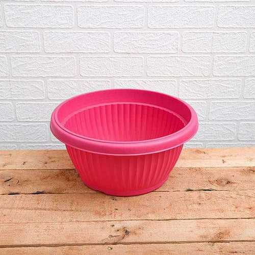 12" Pink Bello Bowl Plastic Pot