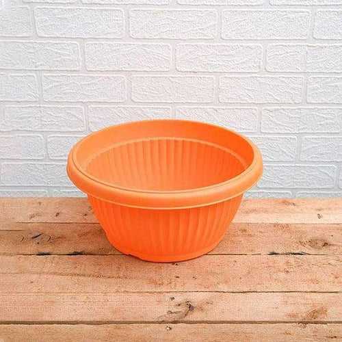 12" Orange Bello Bowl Plastic Pot