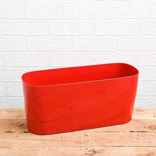 15.8" Red Oval Florida Plastic Planter