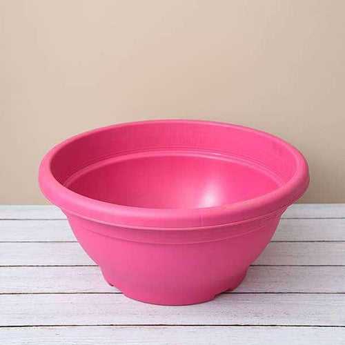 17.7" Pink Bowl Round Plastic Pot