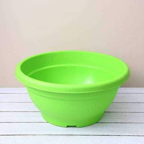 17.7" Green Bowl Round Plastic Pot