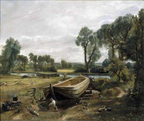 Boat Building Near Flatford Mill - John Constable - English Rural Idyllic Painting