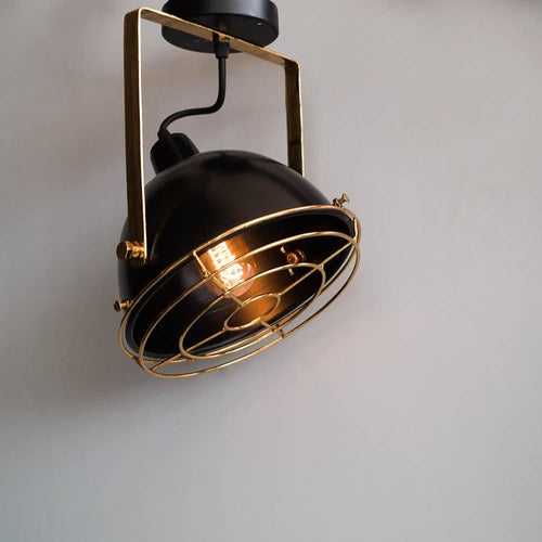 FLH102 Black Gold Low Ceiling Lamp Vintage Style Lighting