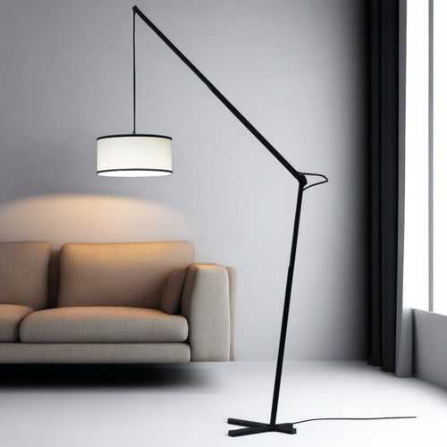 CLF103 Black Slim-Arm Tall Industrial Floor Lamp