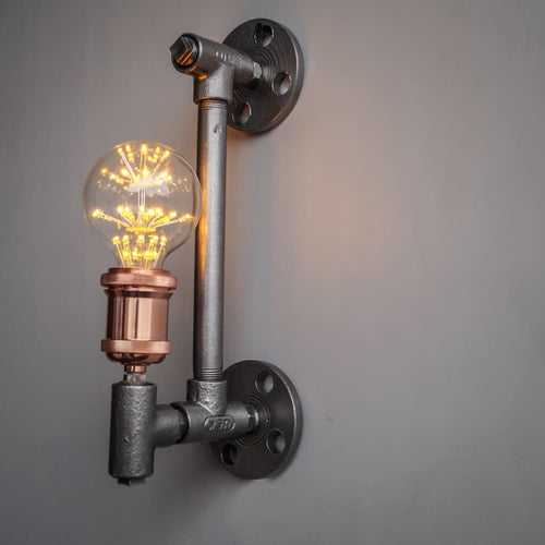TPF104 Silver Industrial Pipe Wall Sconce