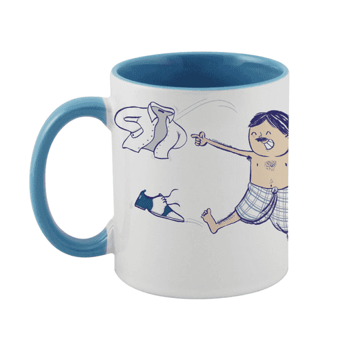 Lungi On Mug - BLUE
