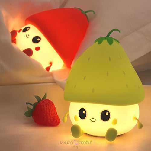 Battery Operated Silicone Strawberry Night Light Lamp For Kids