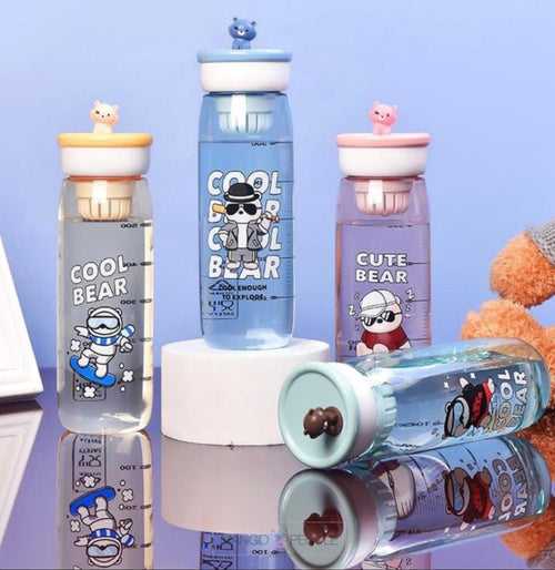 CUTE BEAR PRINT INFUSE BOTTLE FOR KIDS - 600ML