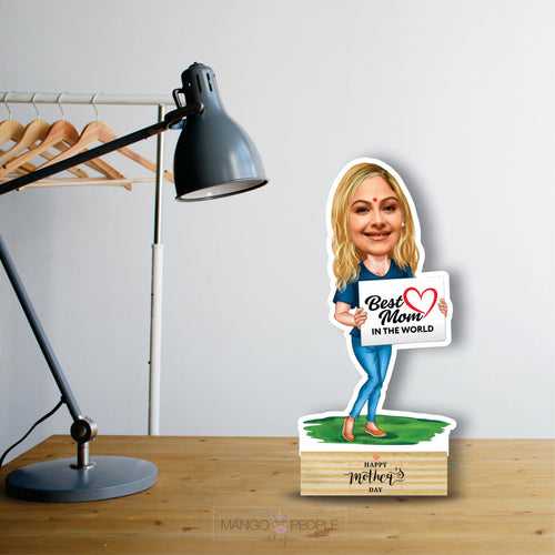 Special Gift For Mother's Day - Personalized Caricature Wooden Portrait