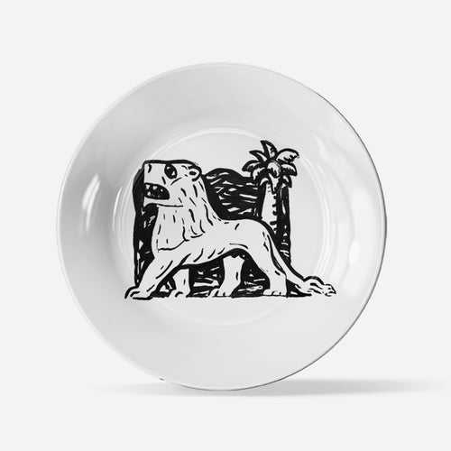 Roaring Lion Painting Wall Decor Plate