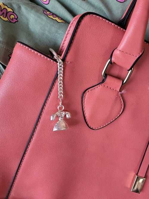 Silver Bag Charm Telephone