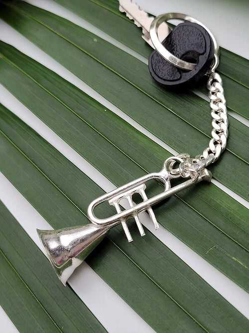 Silver KeyChain Trumpet