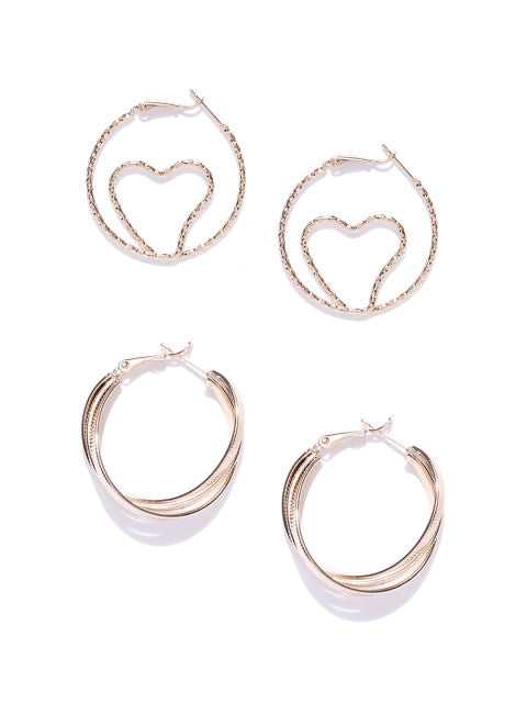 Hoop Set-Glitter Heart Hoop & Matte Gold Hoop