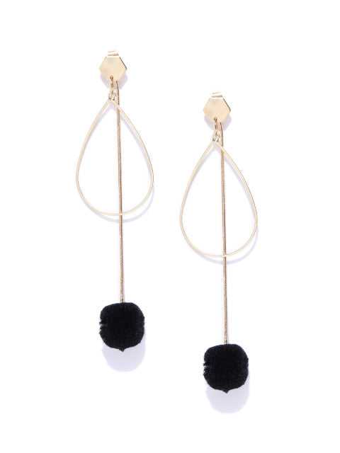 Long pom pom earring