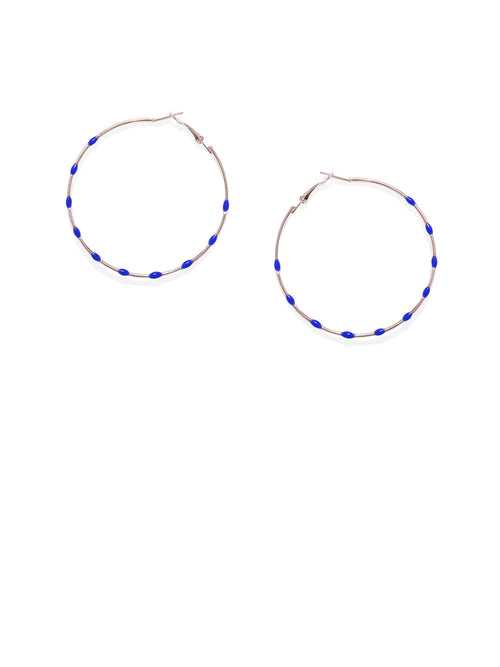 Blue Dotted Circular Hoops