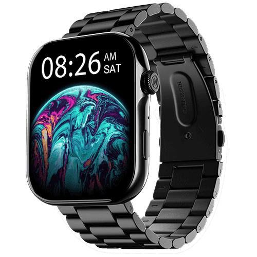 Noise ColorFit Ultra 3 Bluetooth Calling Smart Watch with Biggest 1.96" AMOLED Display, Premium Metallic Build, Functional Crown, Gesture Control with Metallic Strap