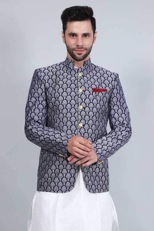 Banarasi Rayon Cotton Blue Blazer