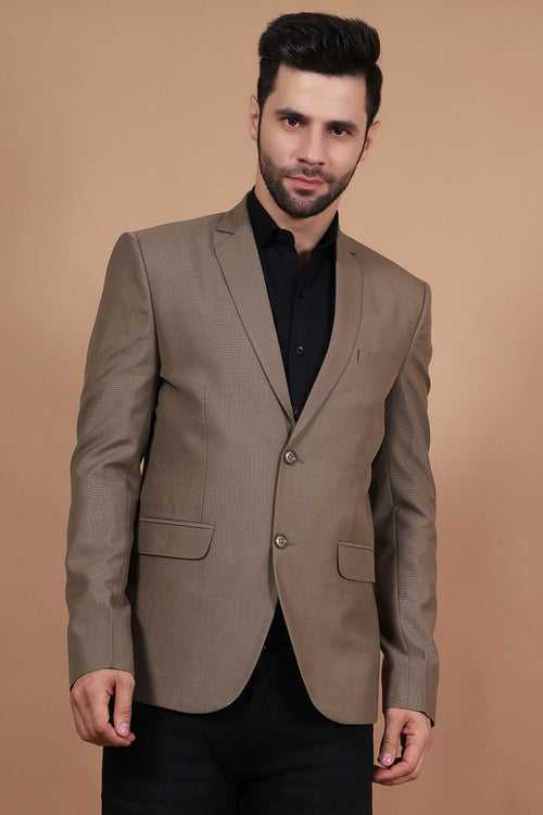 Polyester Cotton Brown Blazer