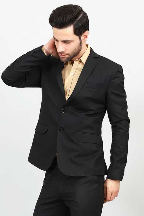 Poly Viscose Black Blazer