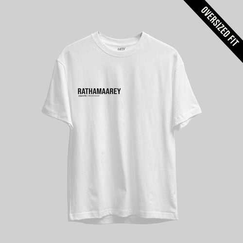 Rathamaarey | Tamil Oversized T-Shirt (White) (Right Pocket)