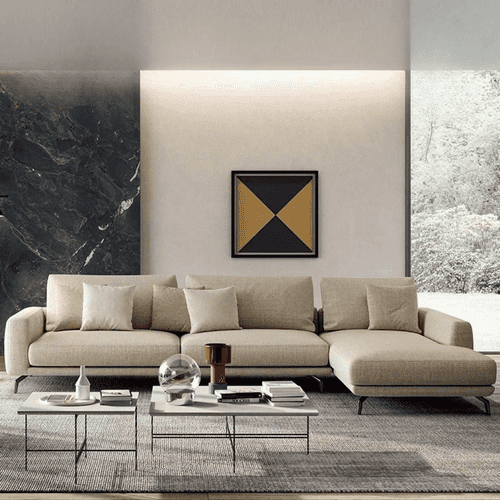 Drops Designer  Sectional Sofa in Premium Fabric