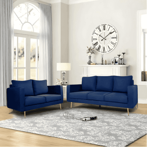 Bagato Sofa in Velvet Fabric With Golden Legs