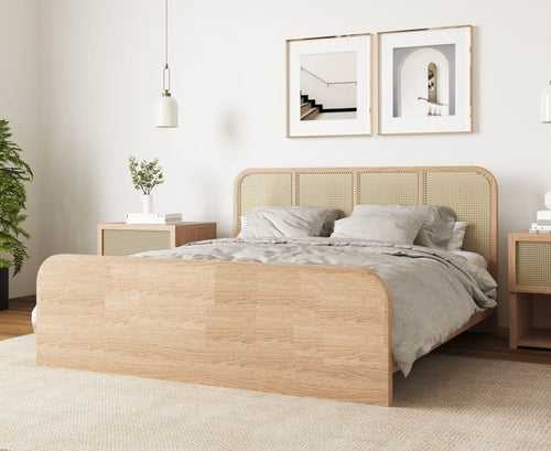 Bruno Double Bed With Cane Design