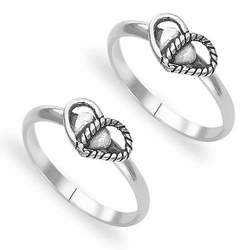 Taraash Sterling Silver Modest & Twisted Heart Toe Ring For Women LR1218A
