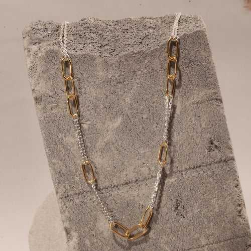Blisse Allure Two Toned Necklace with Double chain Necklace
