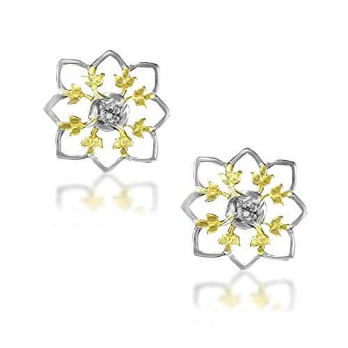 Taraash 925 Sterling Silver Floral Earrings | Stud | Cz Earrings For Women
