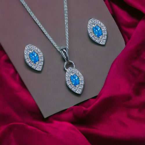 Taraash 925 Sterling Silver Pear CZ Jewellery Sets  For Women