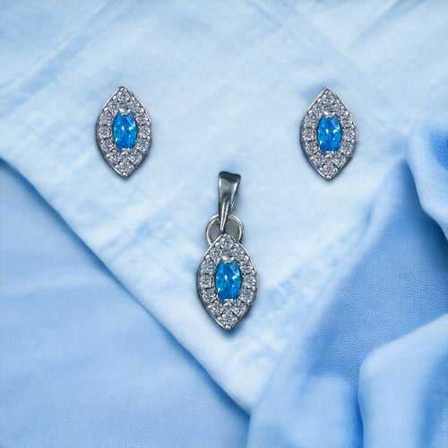 Taraash 925 Sterling Silver Pear CZ Jewellery Sets For Women