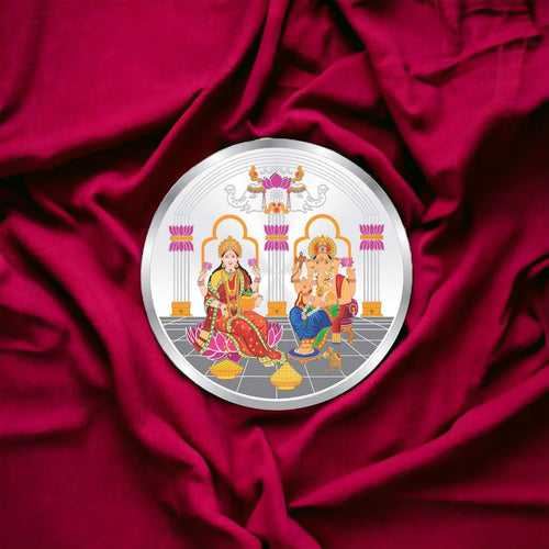 Taraash 999 Purity 50 gm Lakshmi ji & Ganesh ji  Palace Silver Coin By ACPL