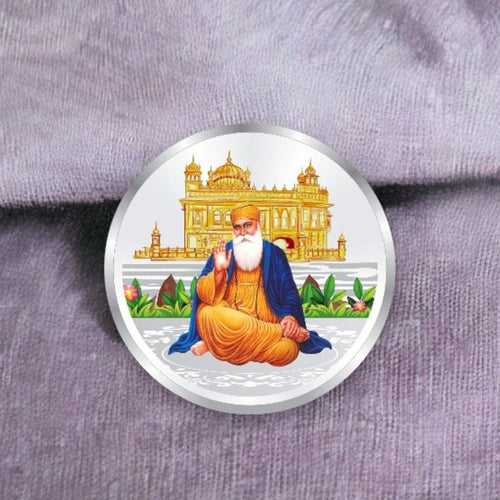 Taraash 999 Silver Guru Nanak Dev ji 50 gm Coin For Gifting