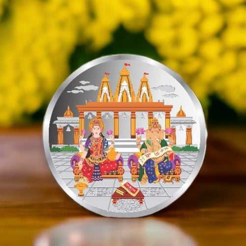 Taraash 999 Silver Premium Collection OF Lakshmi Ganesha 50 gm Coin CF27R2G50W