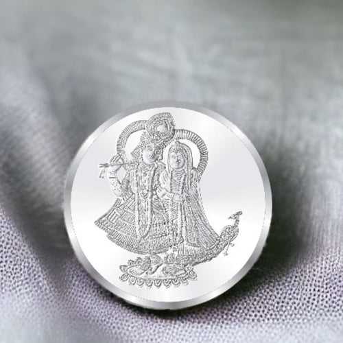 Taraash 999 Silver Radha Krishna 10 Gram Coin CF19R9G10W