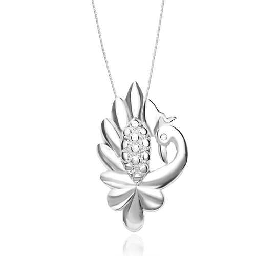 Taraash Sterling Silver Peacock Pendant With Chain For Women COMBO PDCH 83