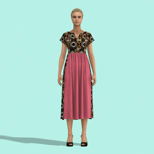 Sleek Pleated Silhouette Customised Nyra Dress - CDSS043 (Stitching service)