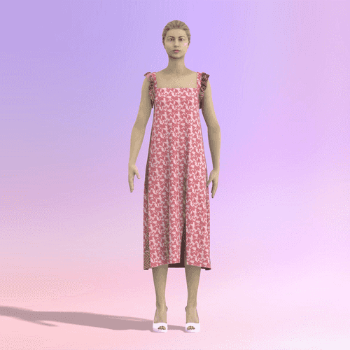 Ruffled Temptation Customised A-Line Slit Dress - CDSS045 (Stitching Service)