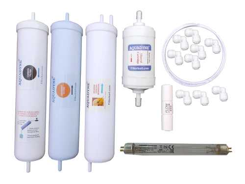 Aquadyne's compatible RO Service Kit for Aquasure Desire RO UV MTDS Water Purifier with Installation guide and Youtube video installation support, 1- Set, White