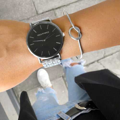 Luna Silver Watch Bracelet Stack