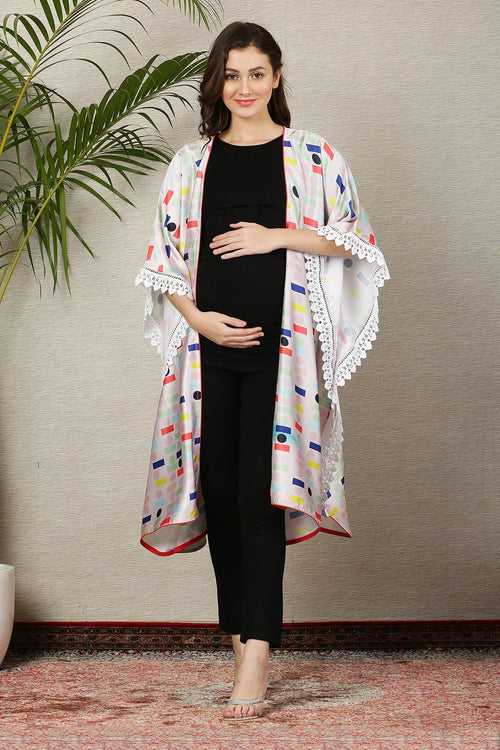 Mellow Colorful Maternity Satin Cover Up