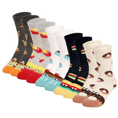 Supersox Funky Women Crew Length Compact Combed Cotton Socks Packs of 5