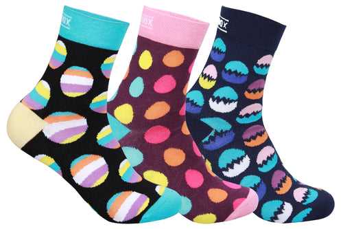 Supersox Men's Crew Length Happy Easter Eggs socks Pack of 3